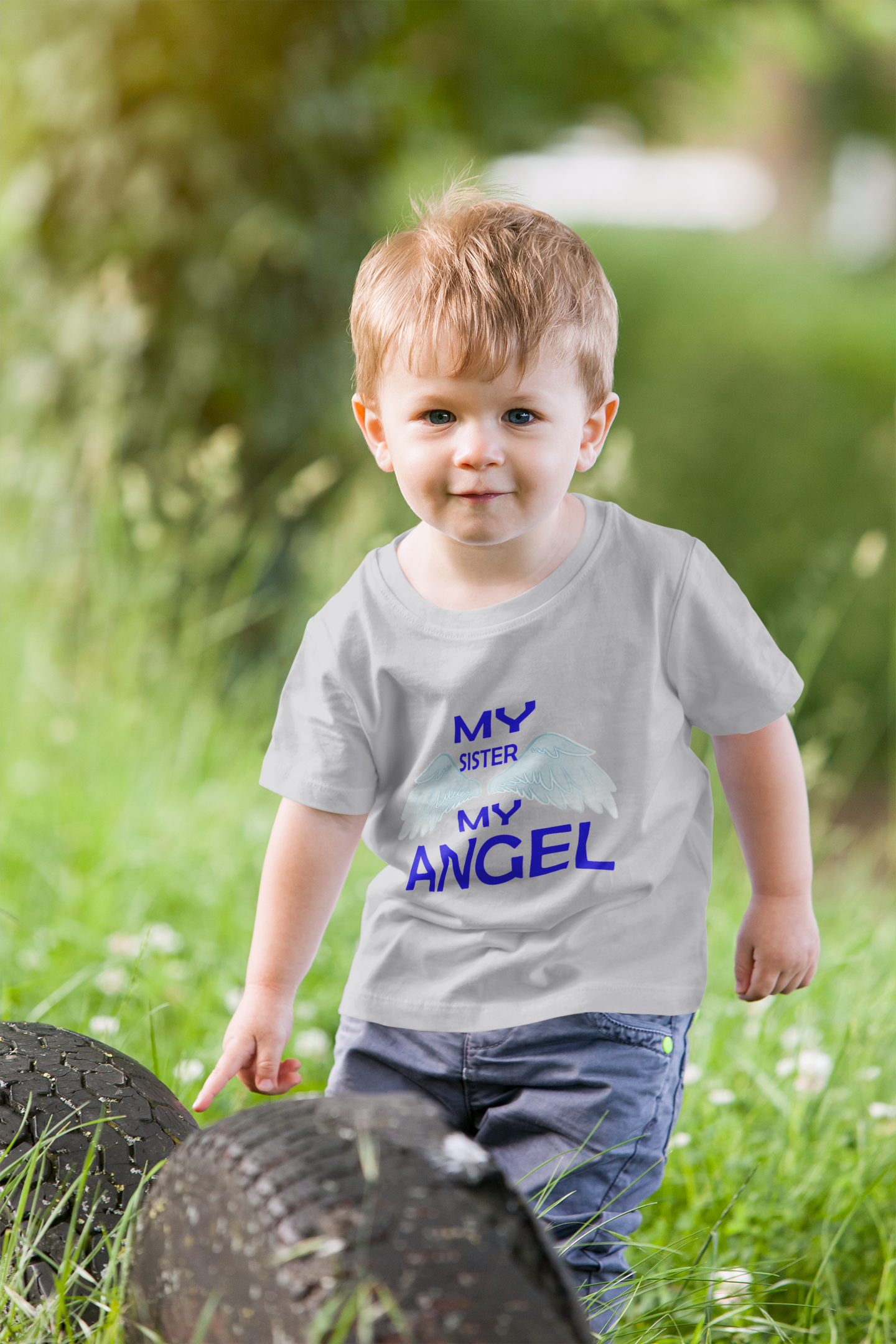My Sister My Angel Half Sleeves T-Shirt for Boy-FunkyTeesClub