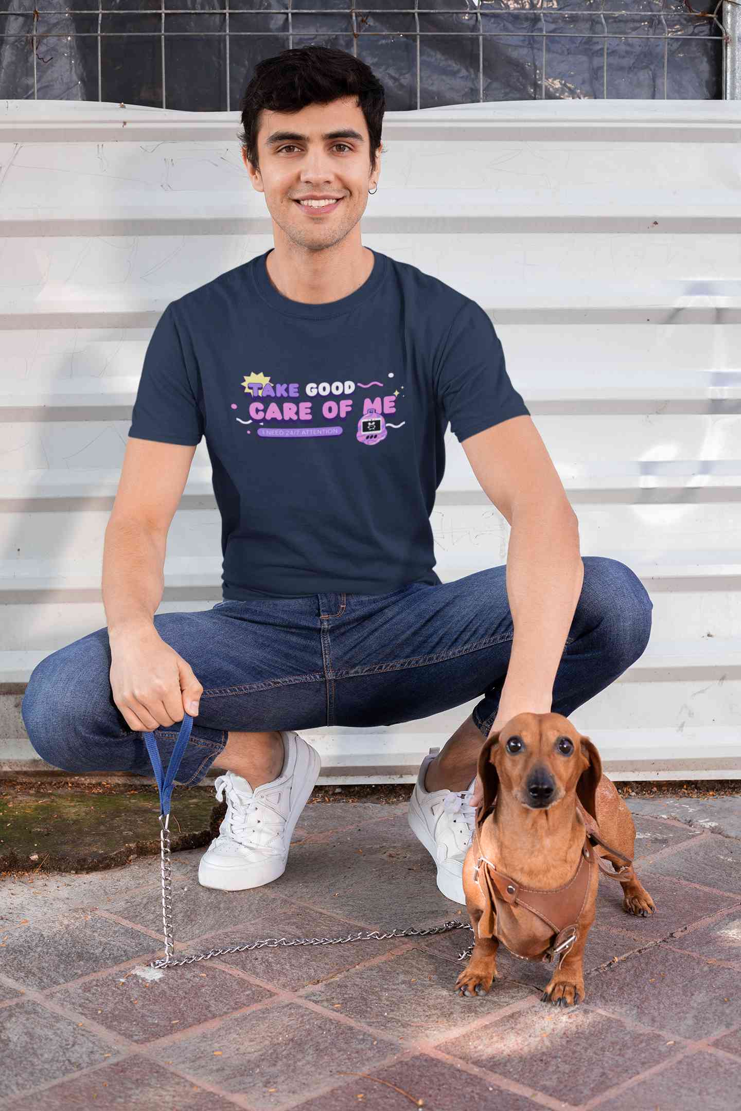Take Care Of Me Retro Typography Mens Half Sleeves T-shirt- FunkyTeesClub