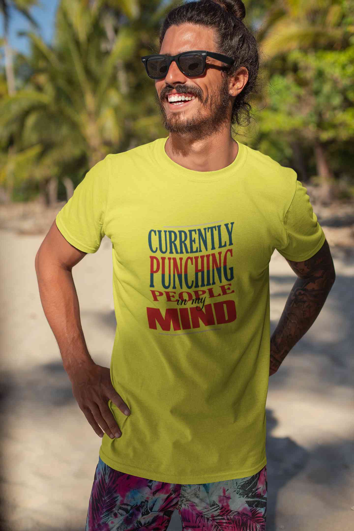Punching People Mens Half Sleeves T-shirt- FunkyTeesClub