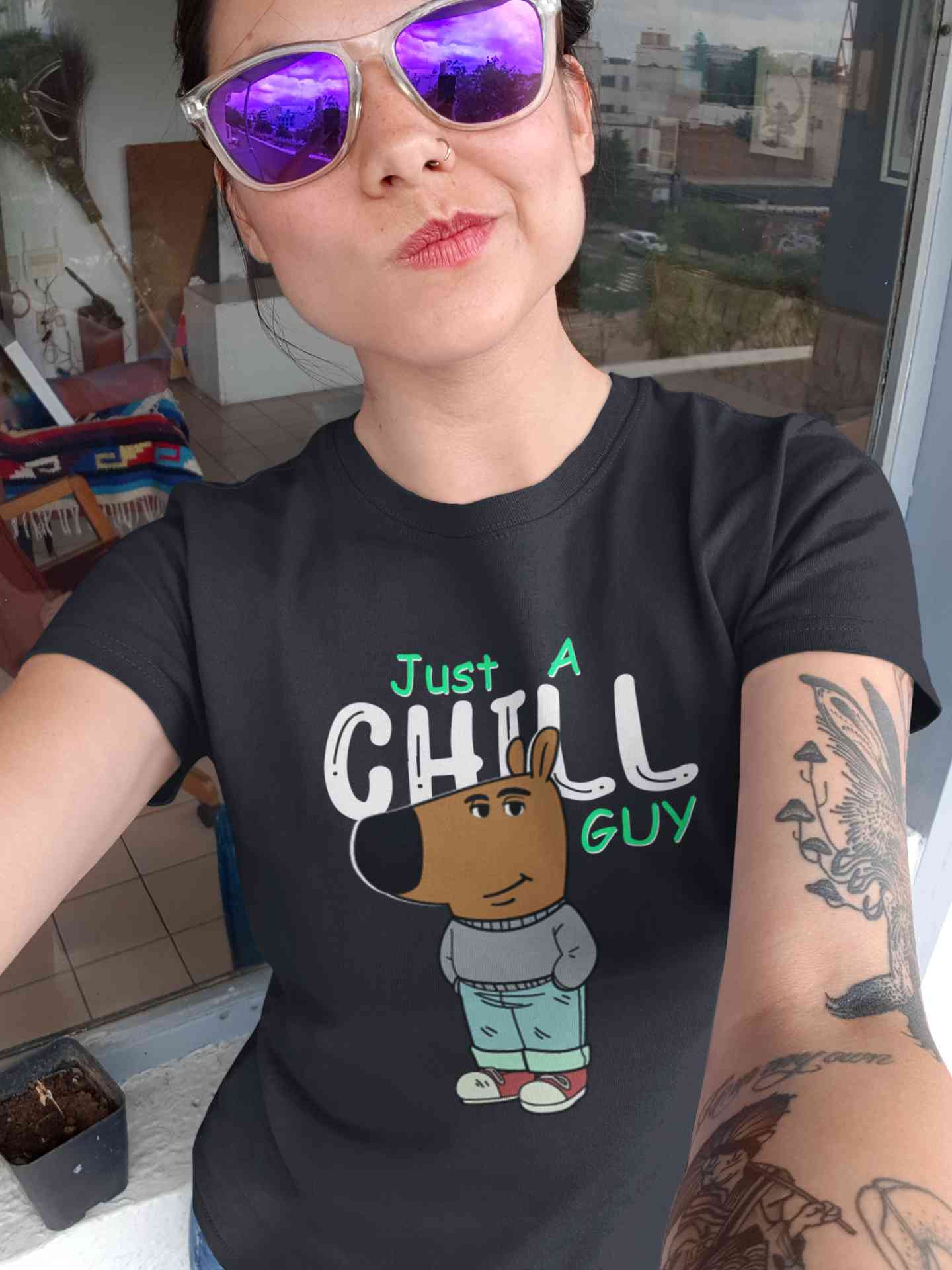 Just A Chill Guy Women Half Sleeves T-shirt- FunkyTeesClub