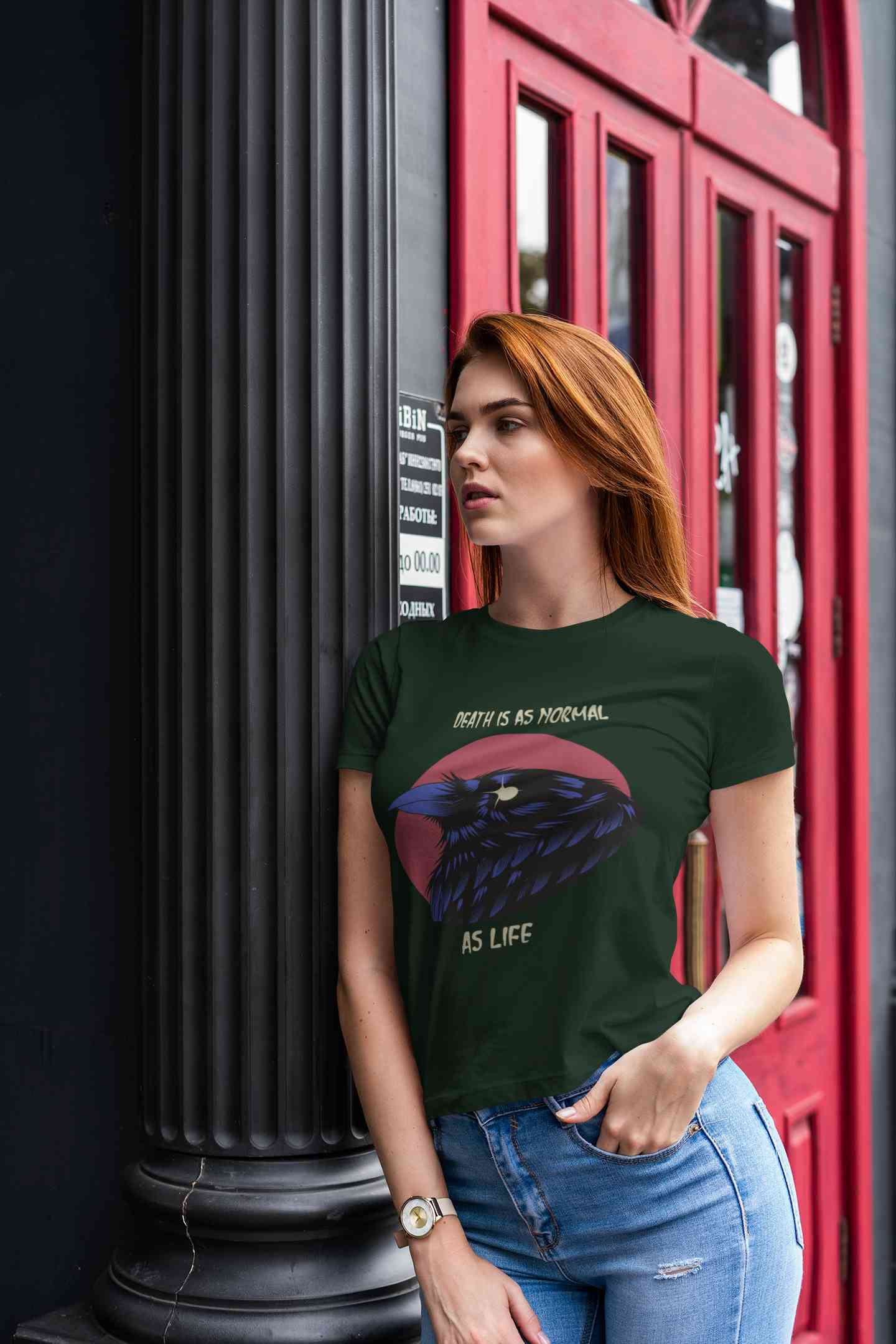 Crow Inspired By The Sandman Comic Book Women Half Sleeves T-shirt- FunkyTeesClub