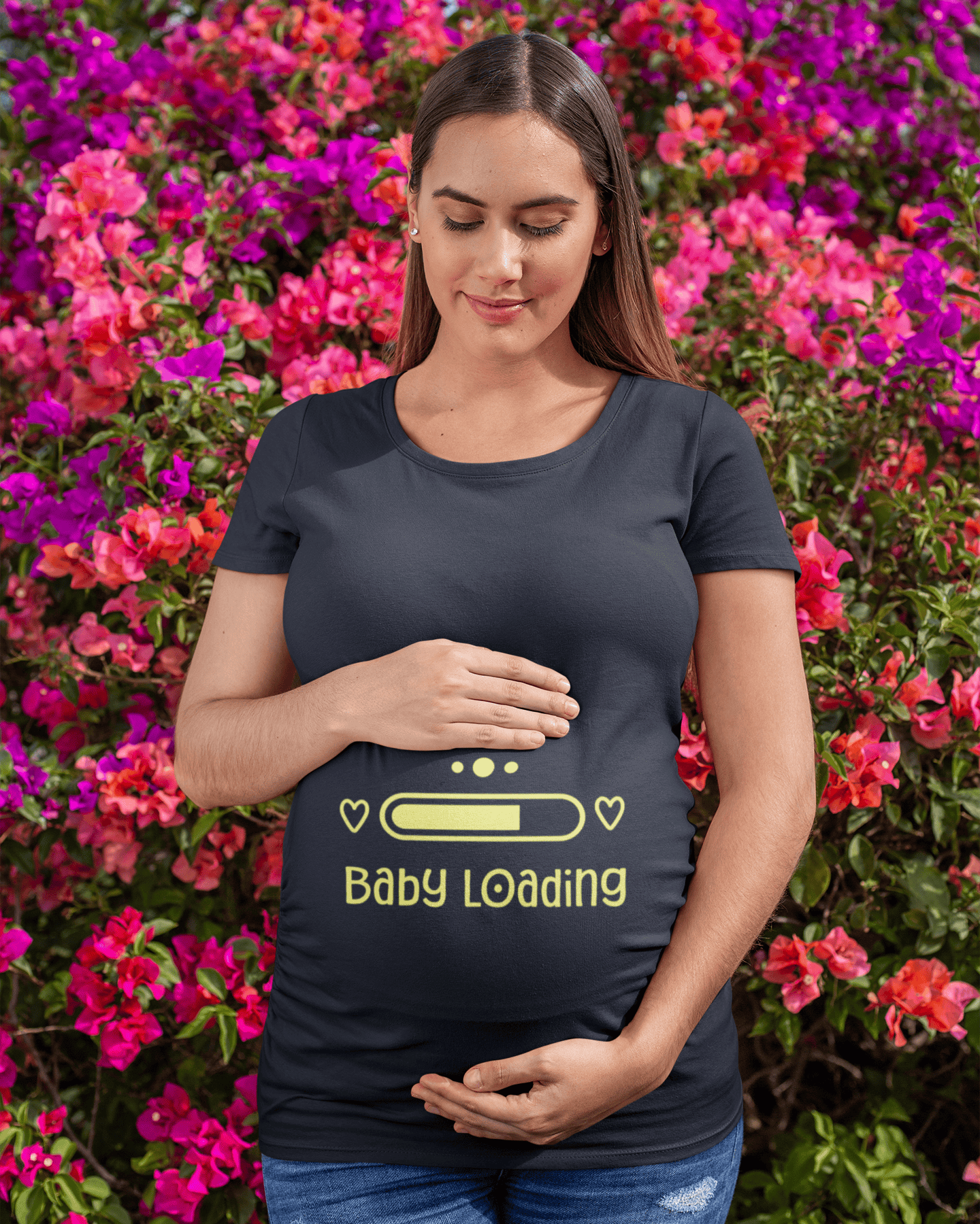 Baby Loading Pregnancy Collection Women Half Sleeves T-shirt- FunkyTeesClub