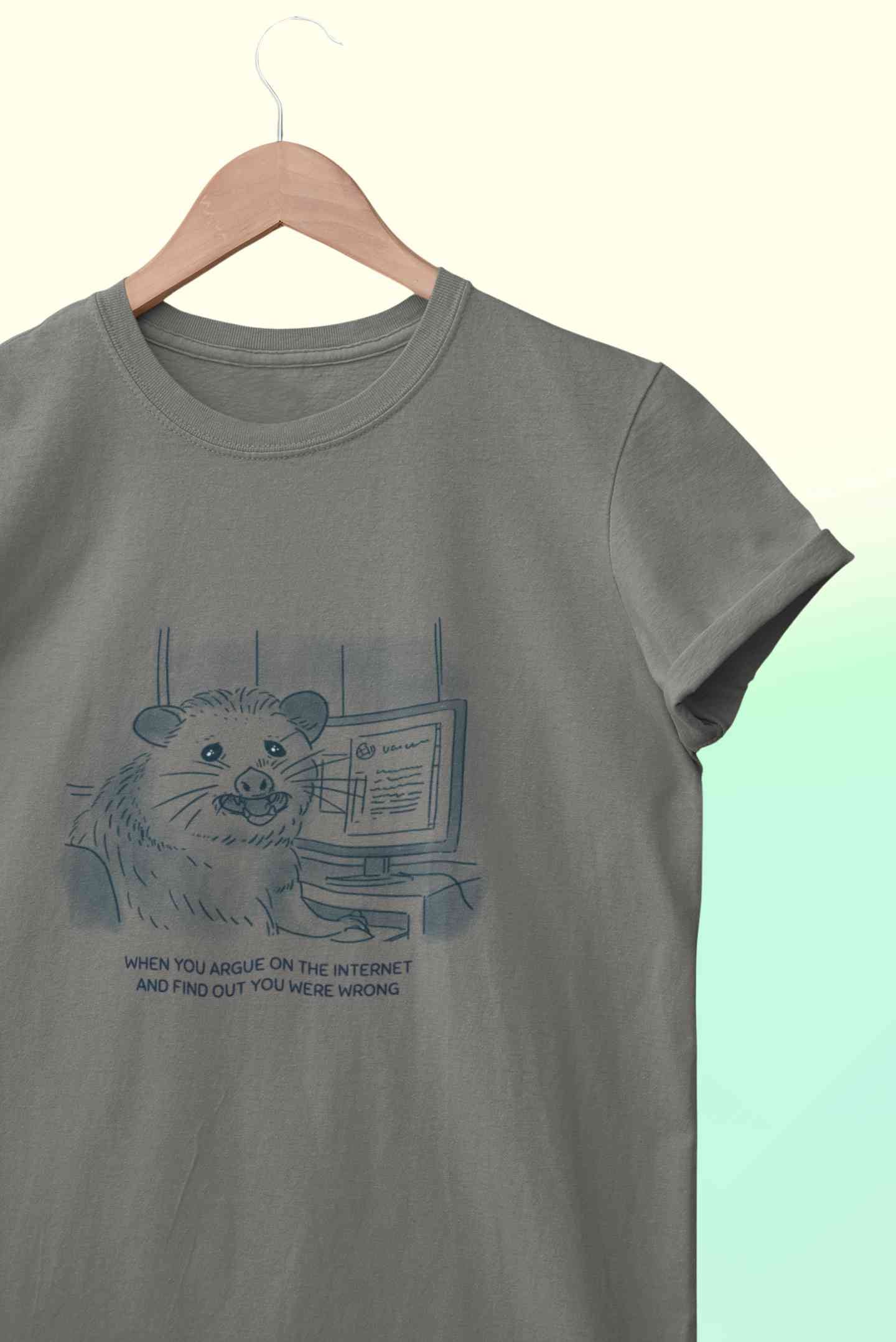When You Argue On The Internet And Find Out You Were Wrong Funny Mens Half Sleeves T-shirt- FunkyTeesClub