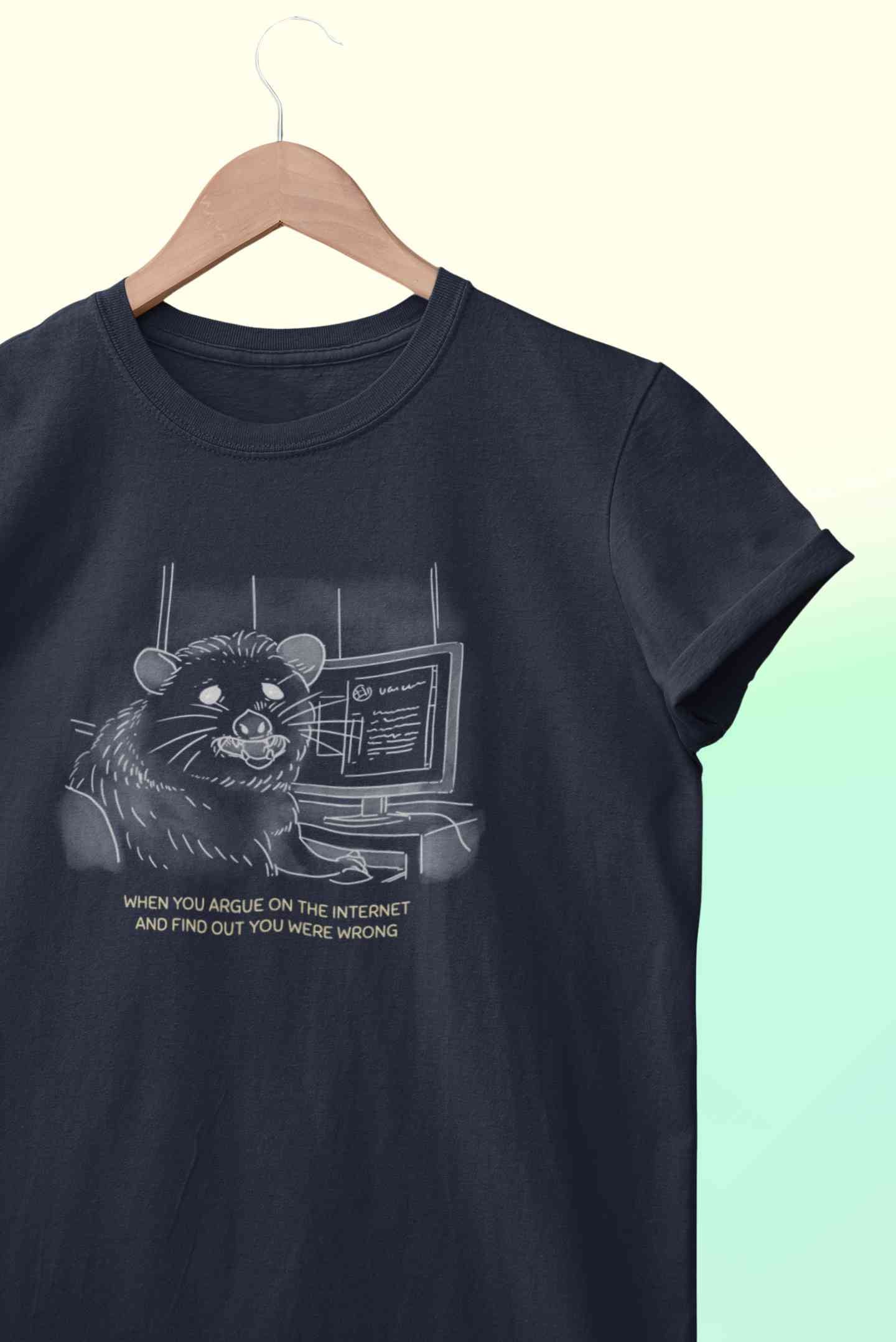 When You Argue On The Internet And Find Out You Were Wrong Funny Mens Half Sleeves T-shirt- FunkyTeesClub