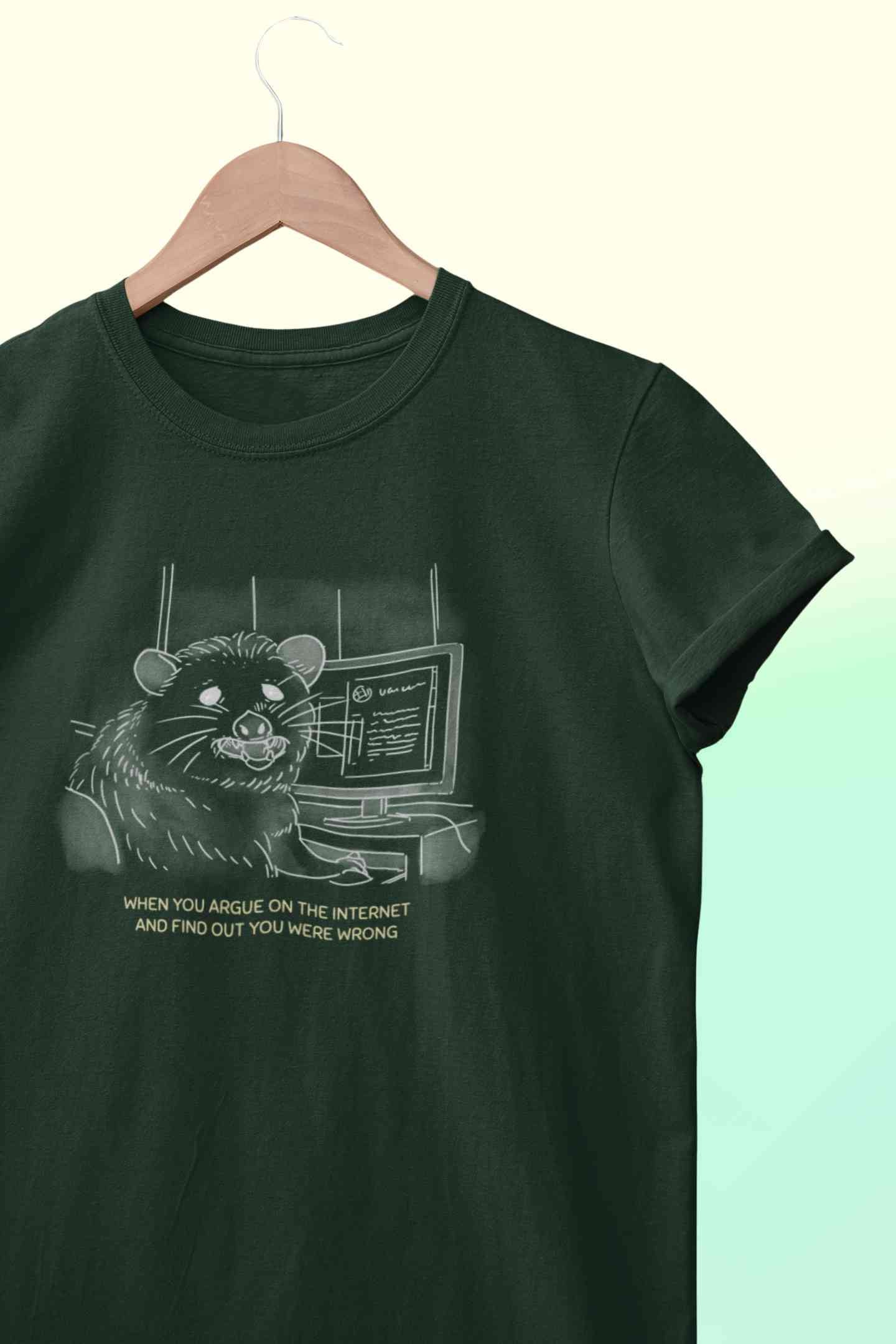 When You Argue On The Internet And Find Out You Were Wrong Funny Mens Half Sleeves T-shirt- FunkyTeesClub