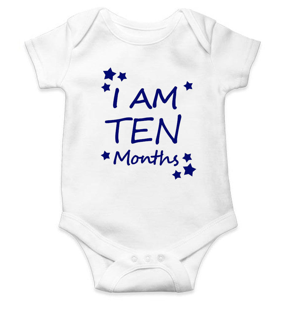 I Am Ten Months Rompers for Baby Boy- FunkyTeesClub