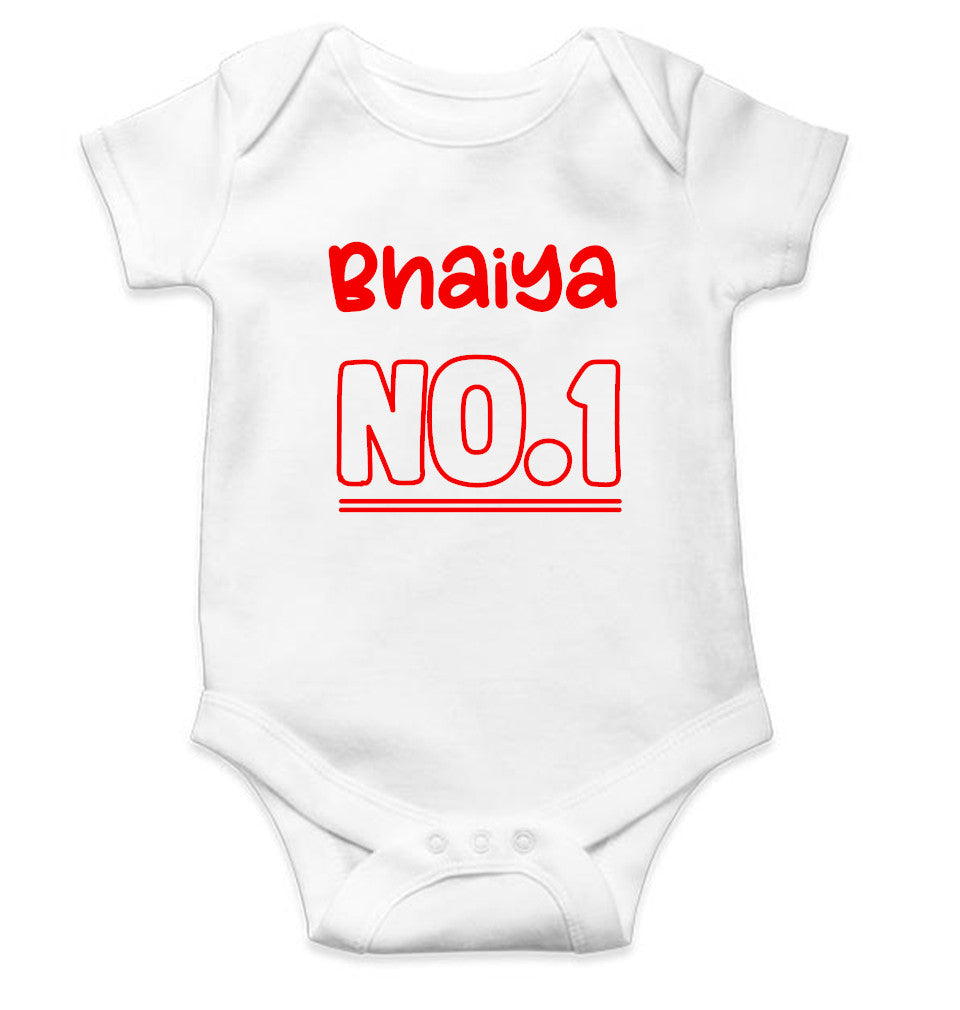 Bhaiya No.1 Rakshabandhan Rompers for Baby Girl- FunkyTeesClub