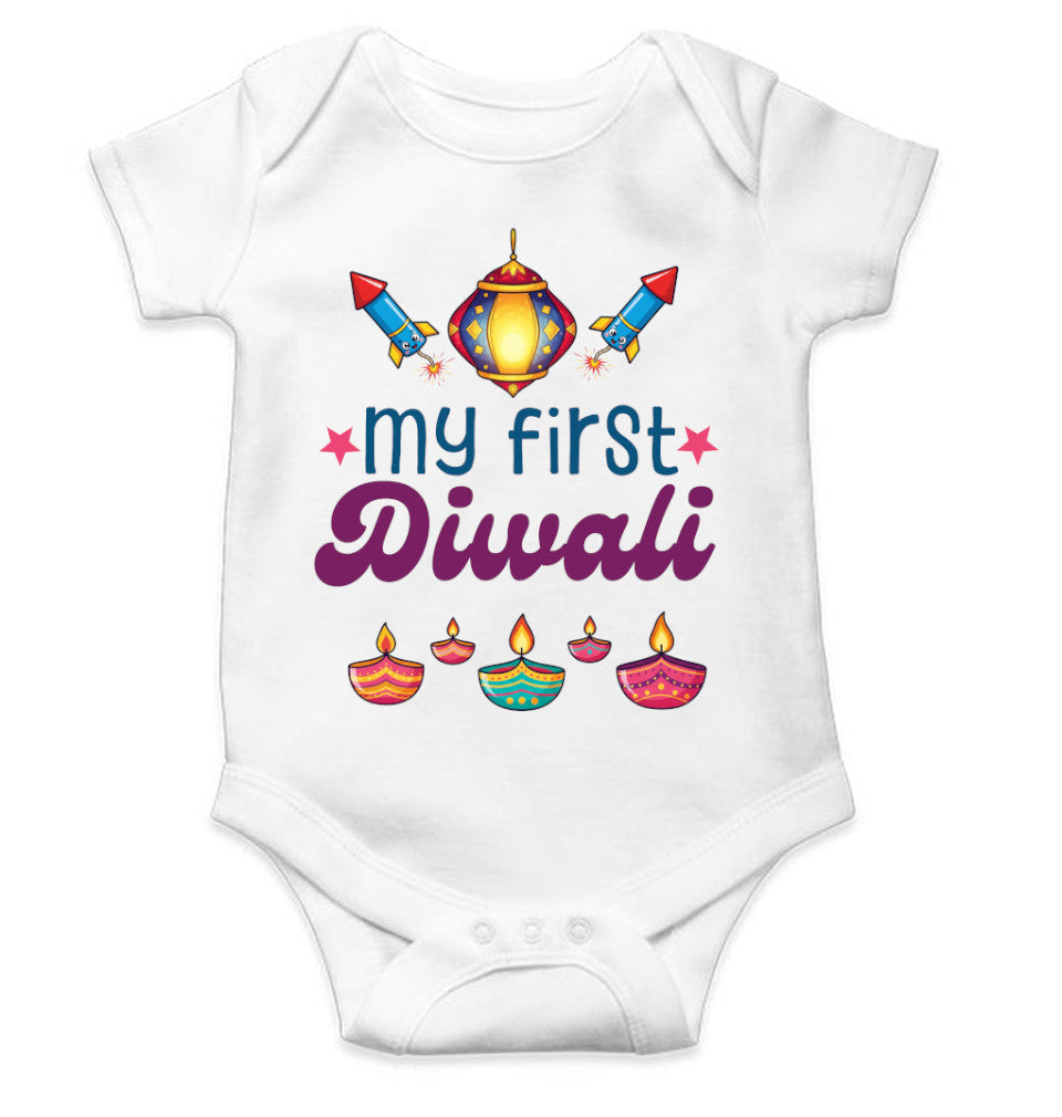 My First Diwali Fun Diwali Rompers for Baby Girl- FunkyTeesClub