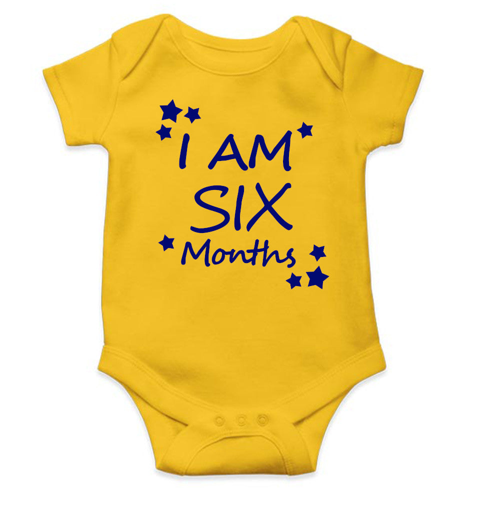 I Am Six Months Rompers for Baby Boy- FunkyTeesClub