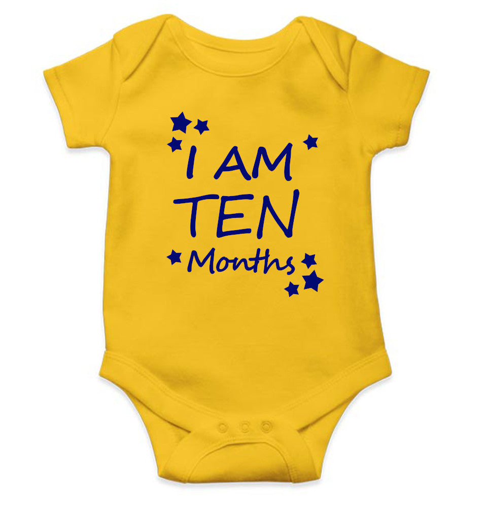I Am Ten Months Rompers for Baby Boy- FunkyTeesClub