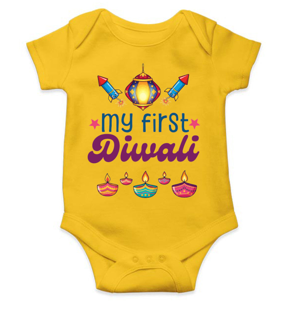 My First Diwali Fun Diwali Rompers for Baby Girl- FunkyTeesClub