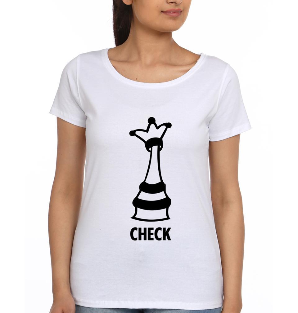 Check mate Couple Half Sleeves T-Shirts -FunkyTees