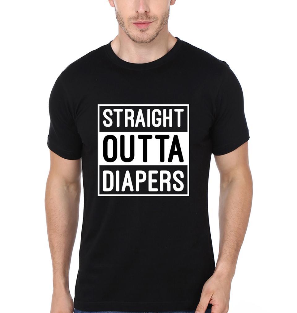 Straight Outta Diapers Brother-Brother Half Sleeves T-Shirts -FunkyTees