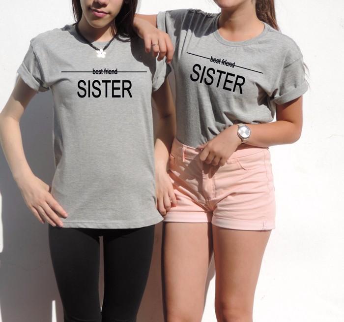 Sisters BFF Half Sleeves T-Shirts-FunkyTees