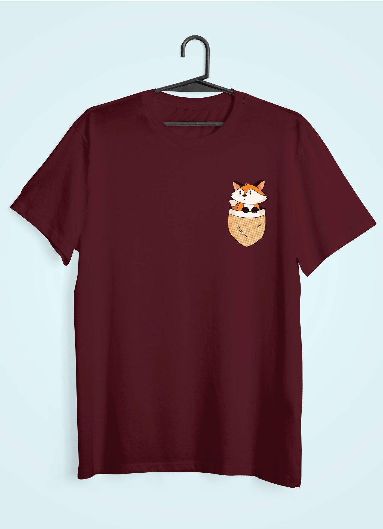 Fox Side Pocket Design Women Half Sleeves T-shirt- FunkyTeesClub