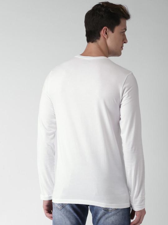 Plain White Full Sleeves T-Shirt-FunkyTeesClub
