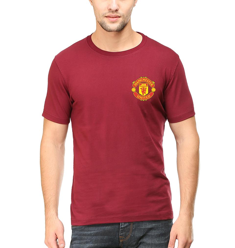 Manchester United Logo Men Half Sleeves T-Shirts-FunkyTeesClub