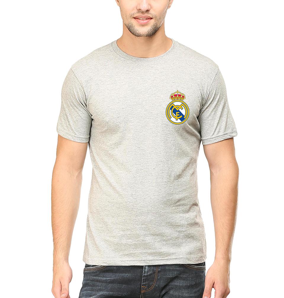 Real Madrid Logo Men Half Sleeves T-Shirts-FunkyTeesClub