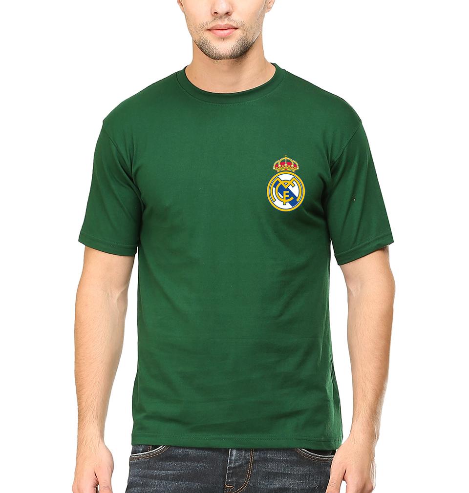 Real Madrid Logo Men Half Sleeves T-Shirts-FunkyTeesClub