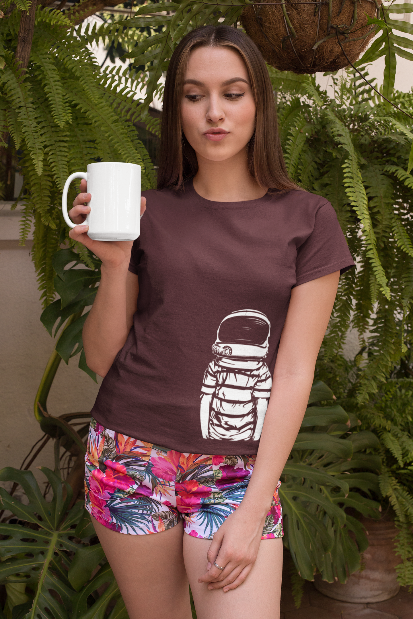 Space Boy Women Half Sleeves T-shirt- FunkyTeesClub
