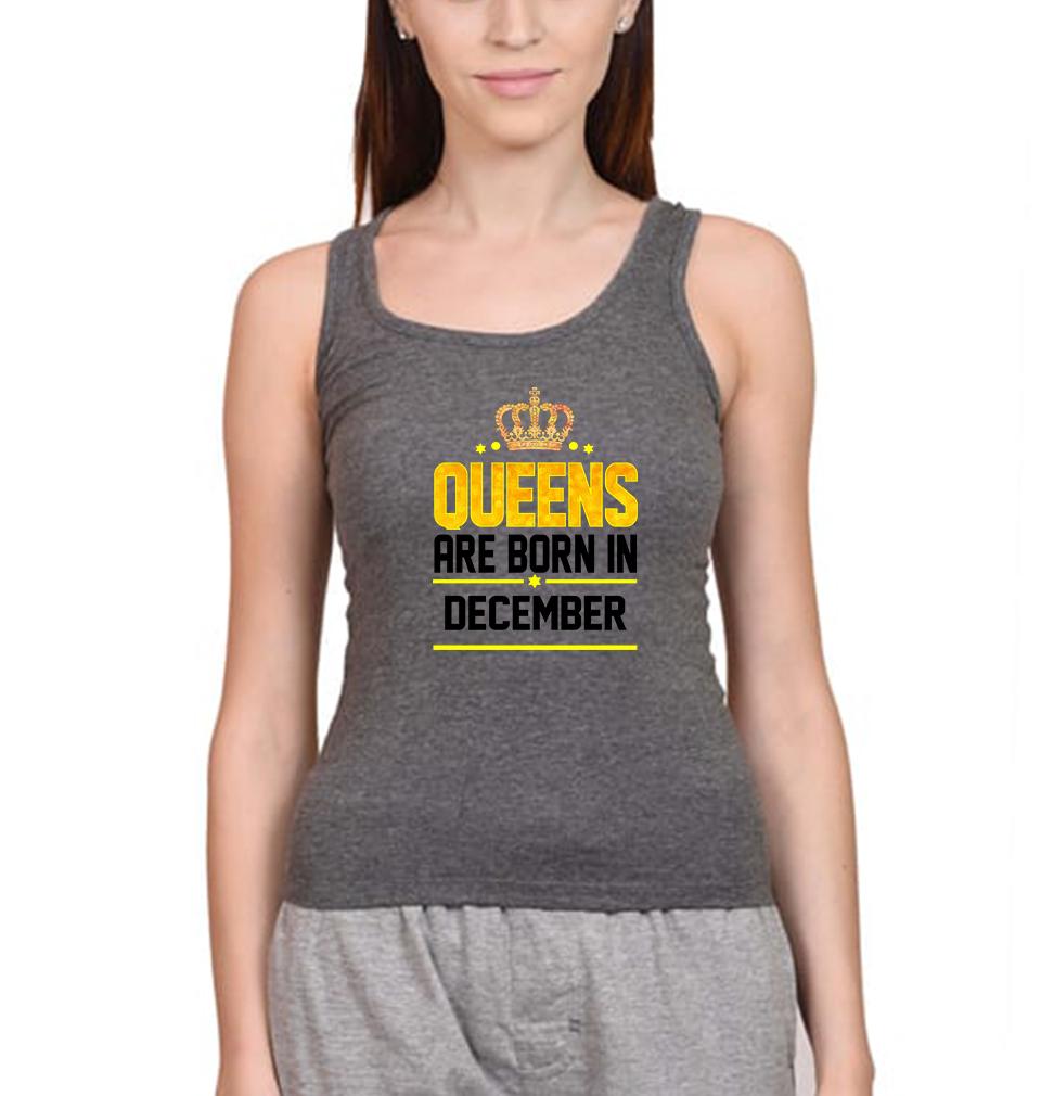Queens Are Born In December Women Tank Top-FunkyTeesClub