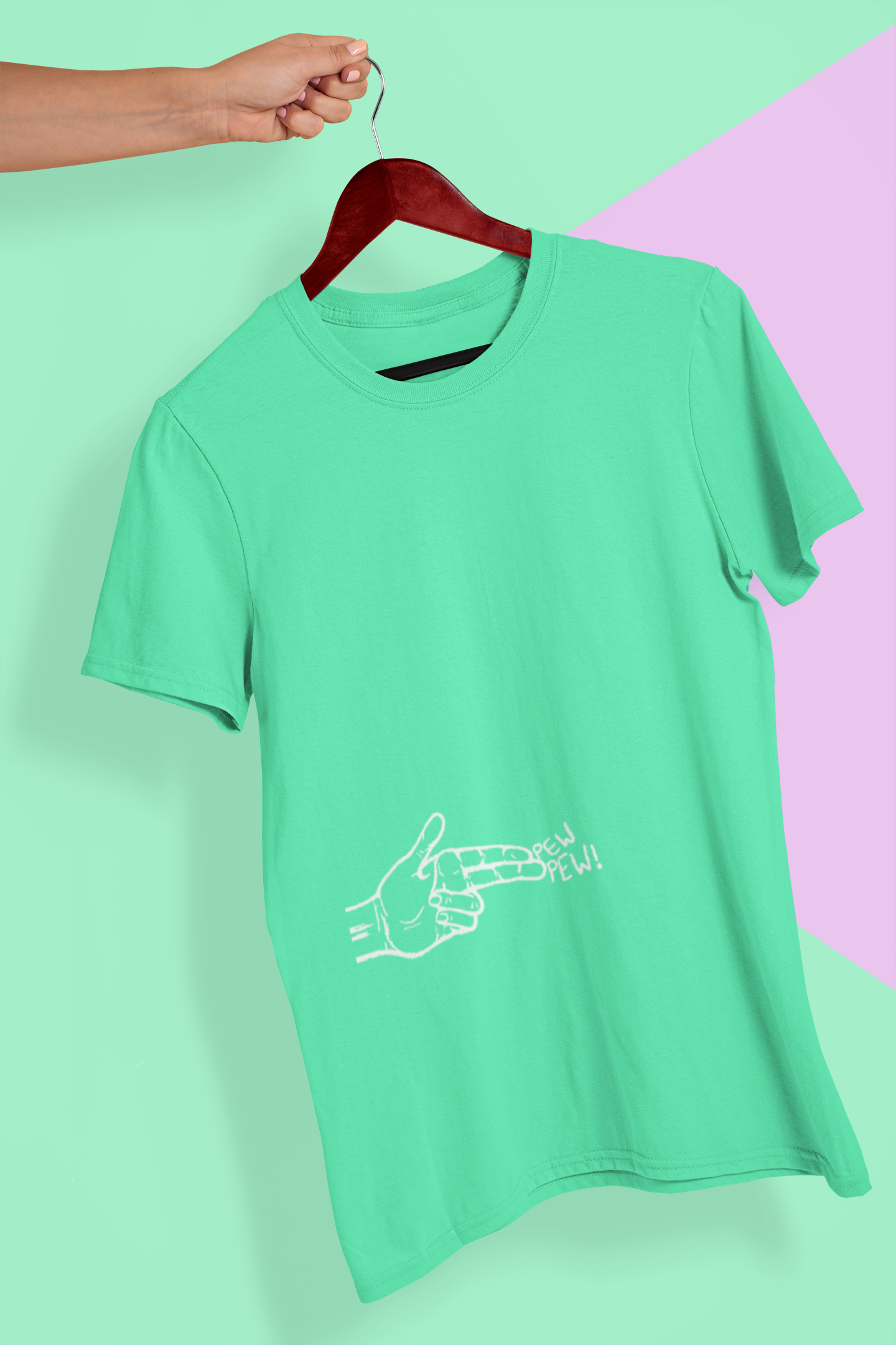Hands Up Phew Phew Funny Women Half Sleeves T-shirt- FunkyTeesClub
