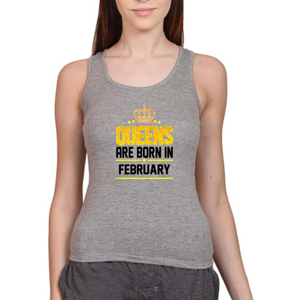 Queens Are Born In February Women Tank Top-FunkyTeesClub