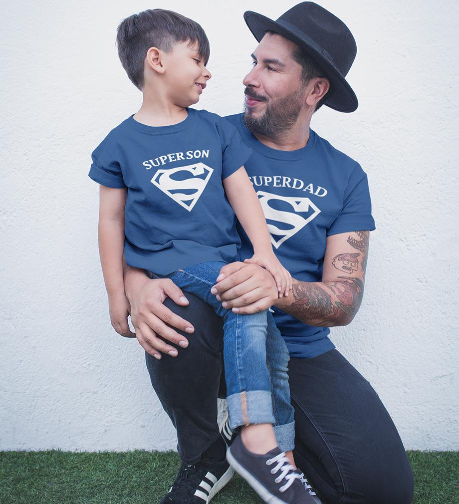 Super Dad Super Son Father and Son Matching T-Shirt- FunkyTeesClub