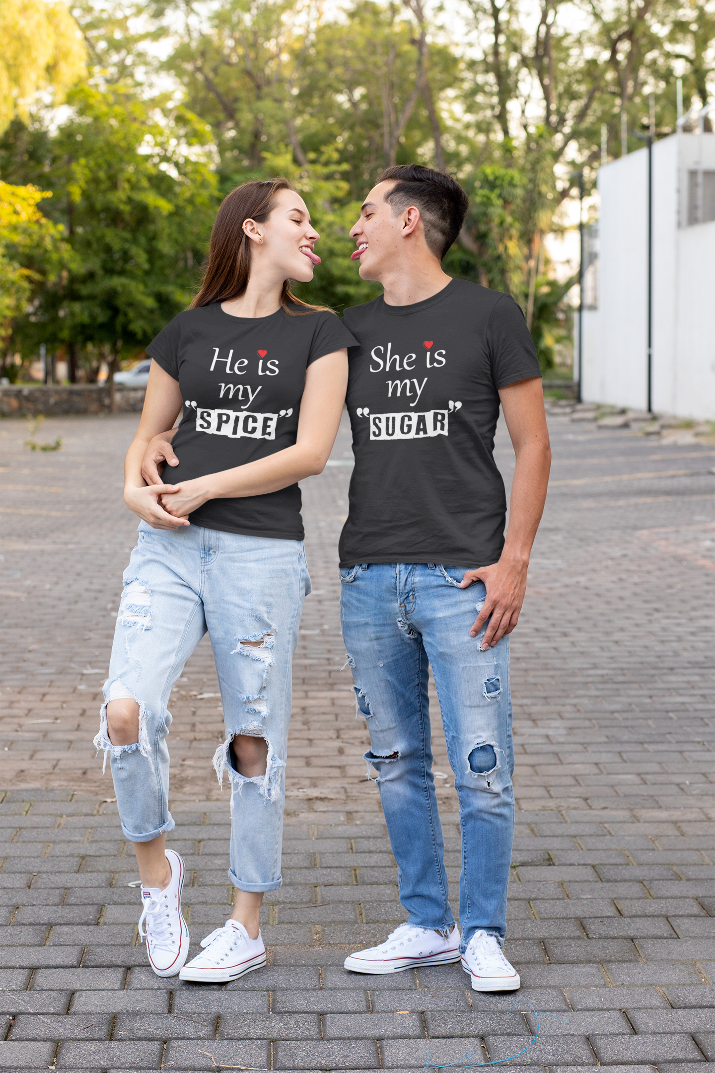 He Is My Spice Couple Half Sleeves T-Shirts -FunkyTeesClub