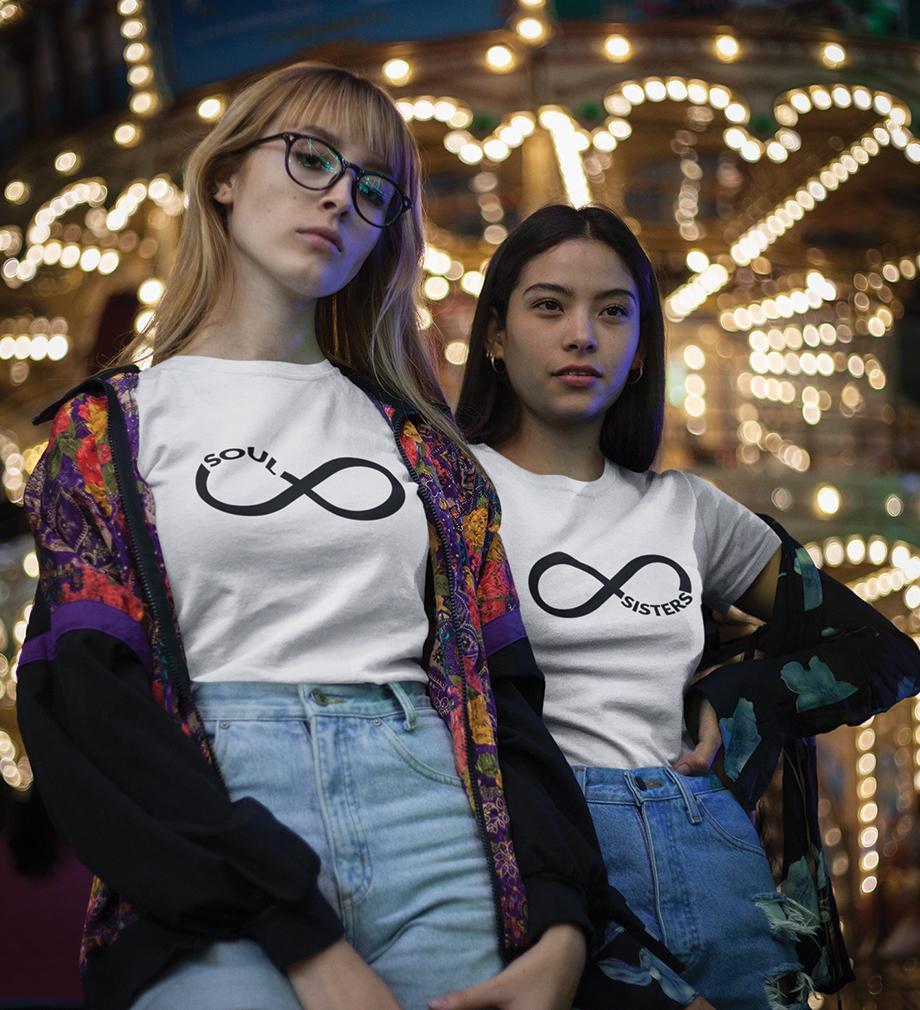 Soul Sisters BFF Half Sleeves T-Shirts-FunkyTees