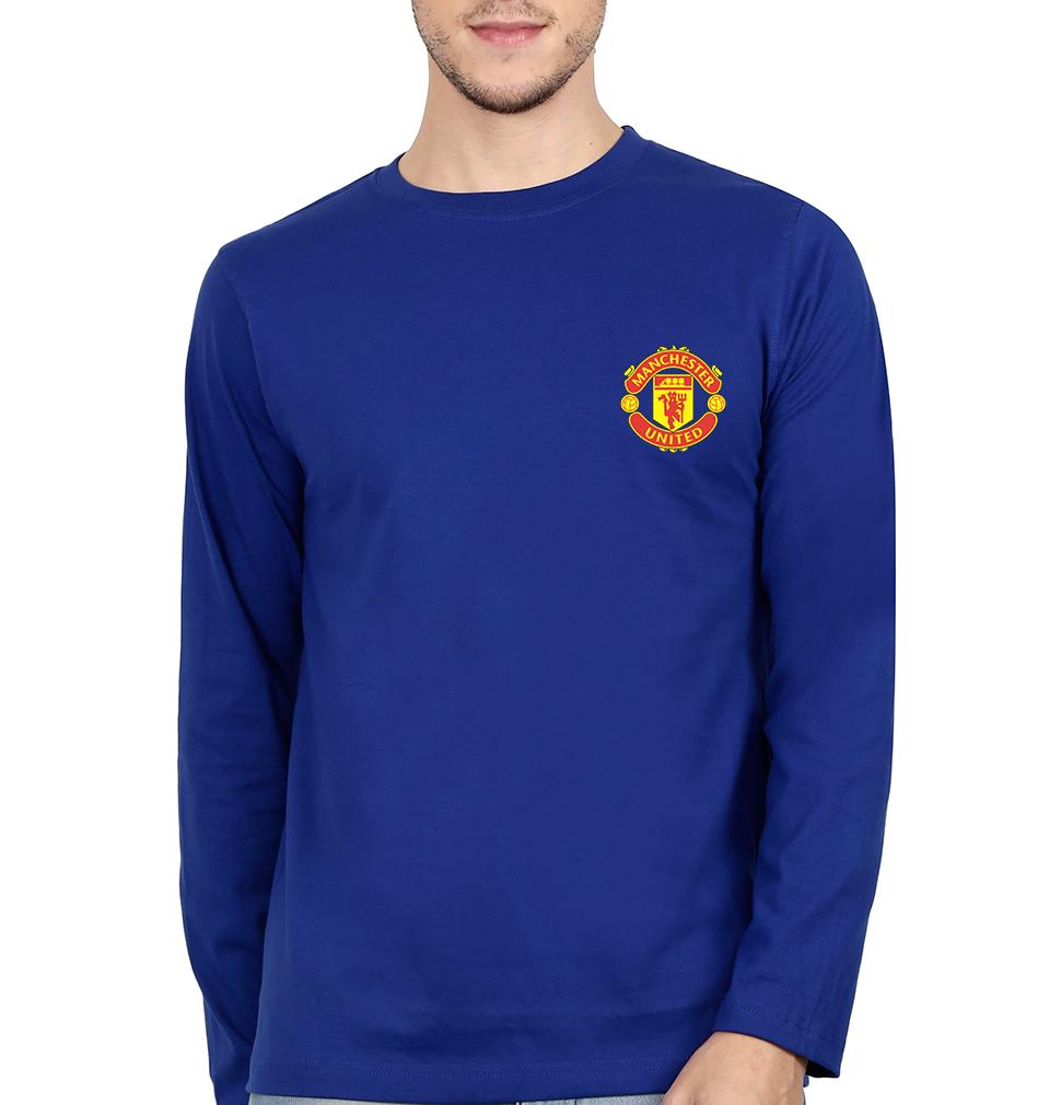 Manchester United Logo Men Full Sleeves T-Shirts-FunkyTeesClub