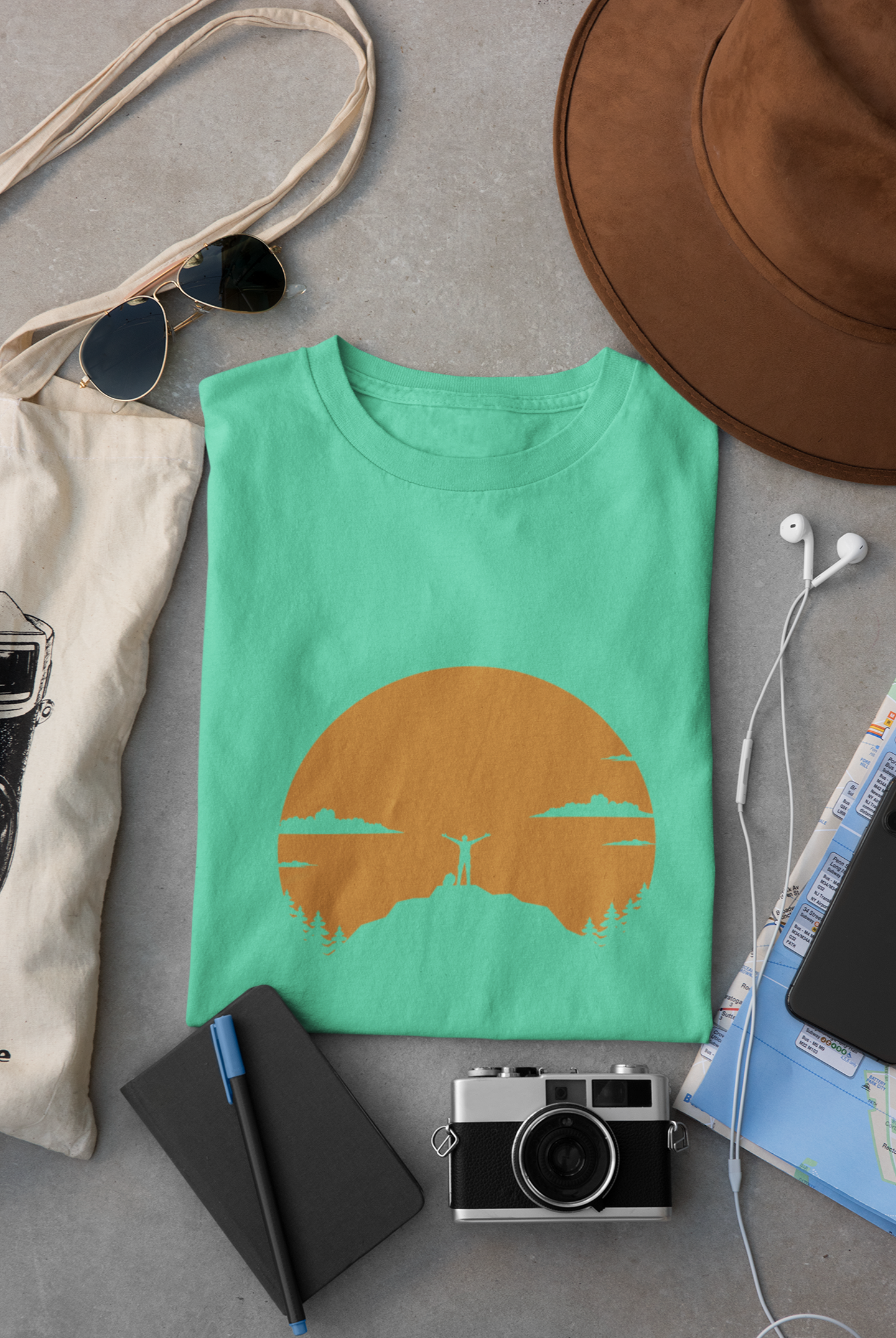 Men on Mountains Travel Mens Half Sleeves T-shirt- FunkyTeesClub