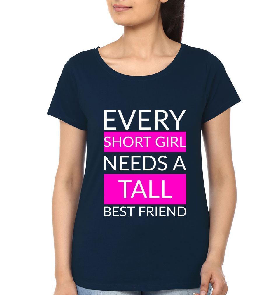 Tall Short BFF Half Sleeves T-Shirts-FunkyTees