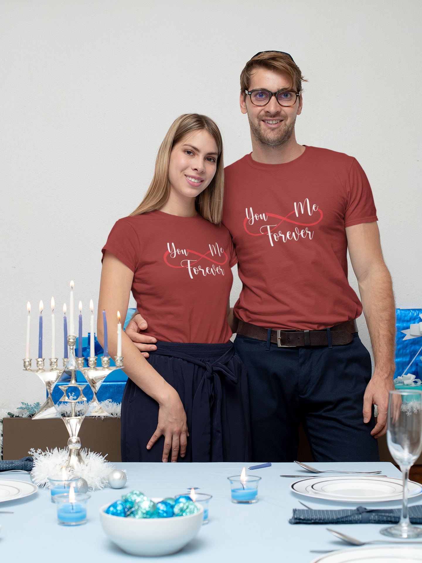 U And Me Forever Couple Half Sleeves T-Shirts -FunkyTeesClub