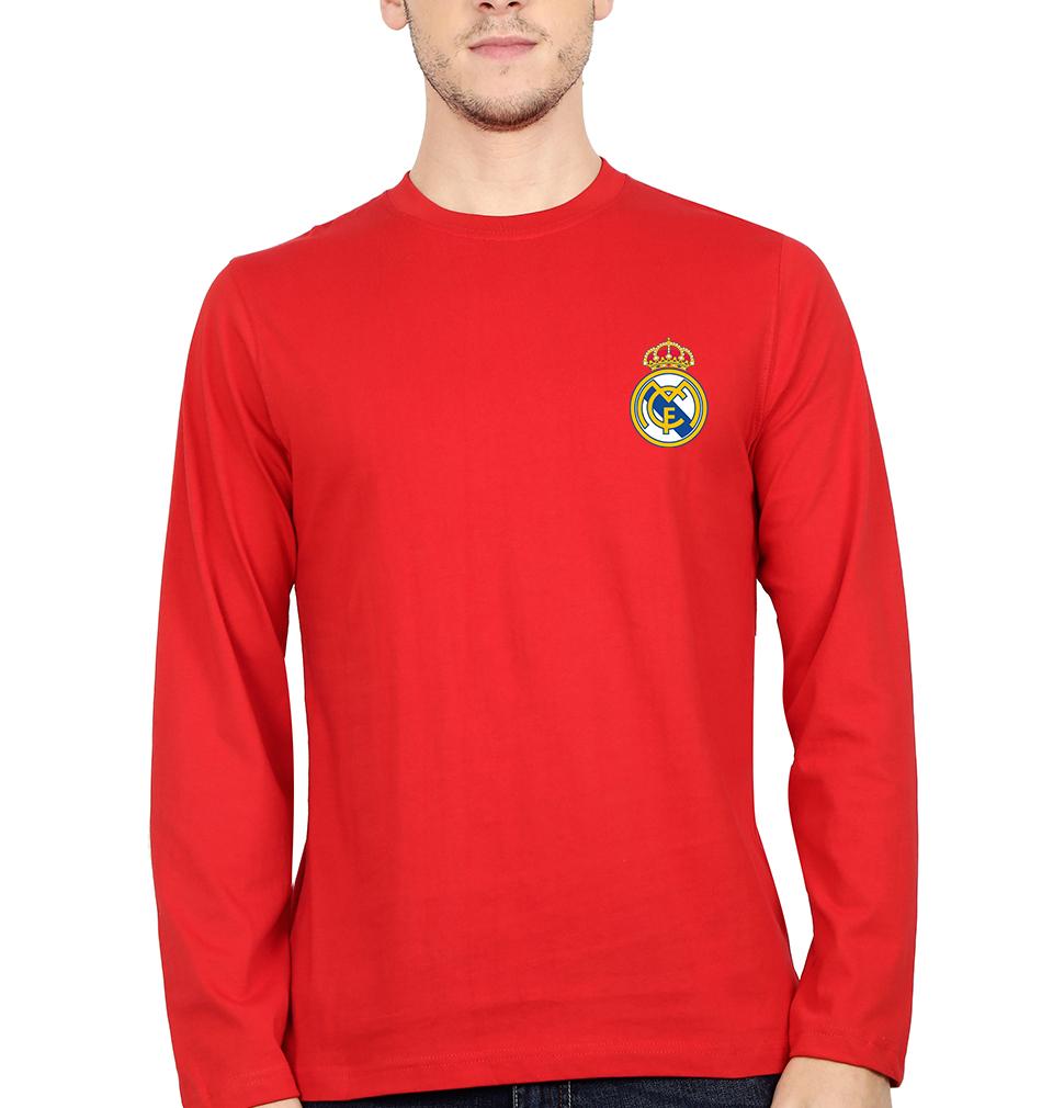 Real Madrid Logo Men Full Sleeves T-Shirts-FunkyTeesClub