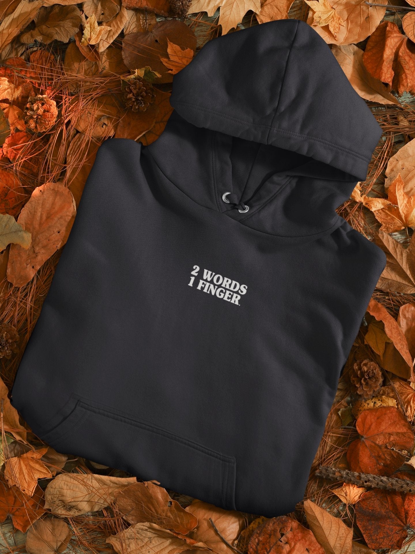 2 Words One Finger Men Hoodies-FunkyTeesClub - Funky Tees Club