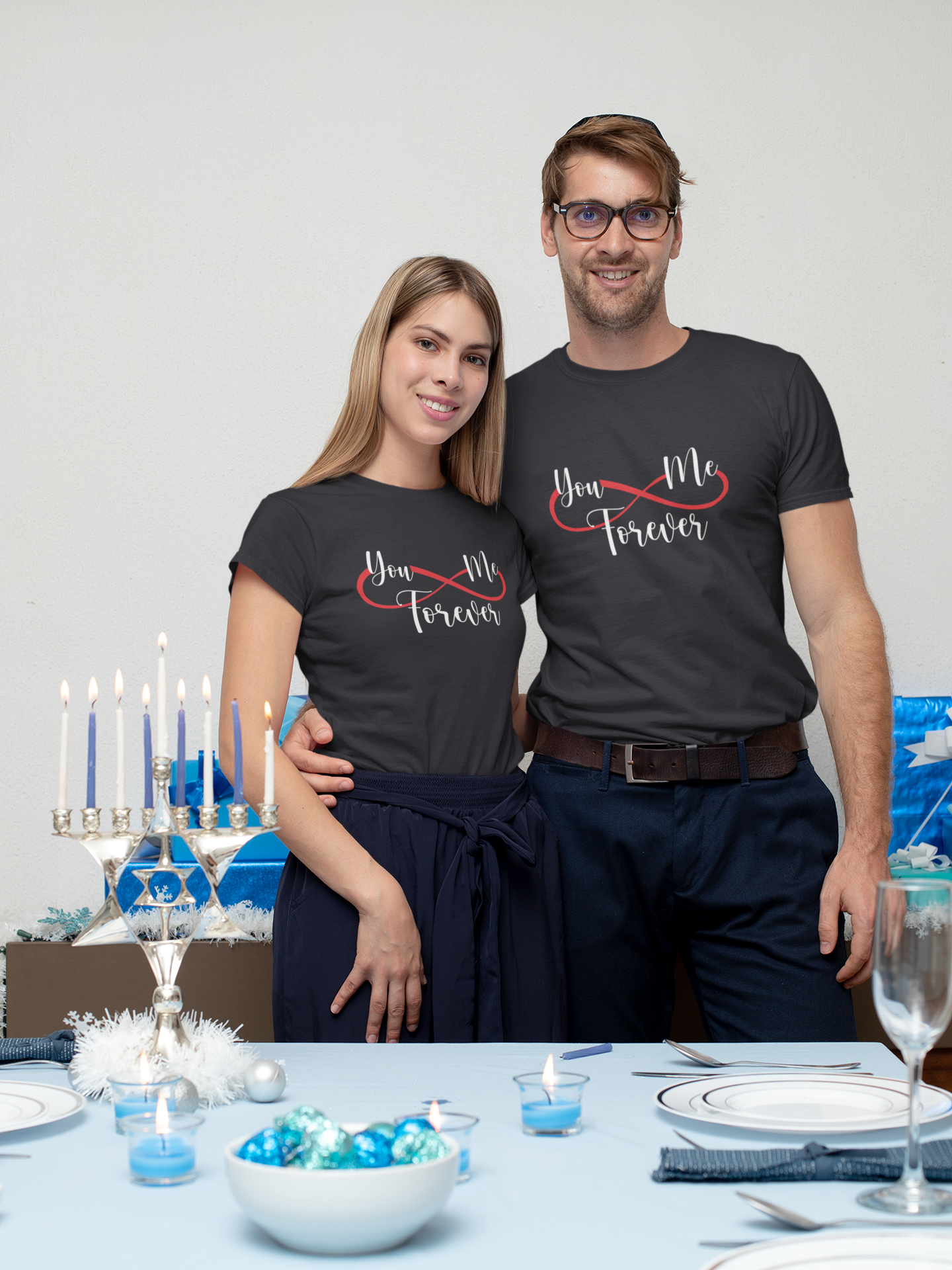 U And Me Forever Couple Half Sleeves T-Shirts -FunkyTeesClub