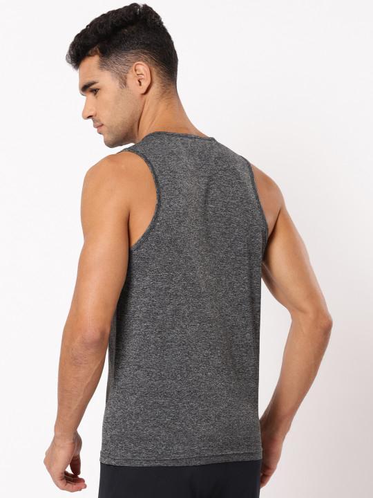 Plain Charcoal Sleeveless T-Shirt-FunkyTeesClub