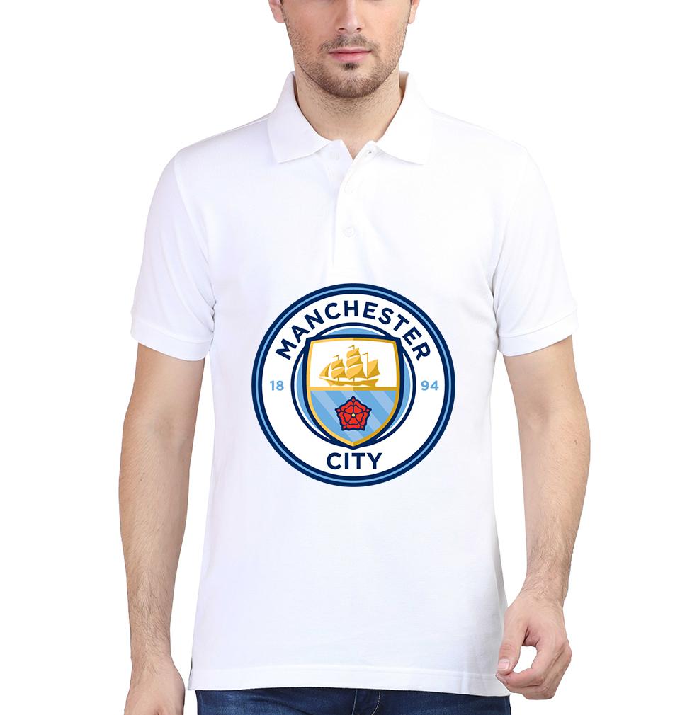 Manchester City Logo Men Polo Half Sleeves T-Shirts-FunkyTeesClub