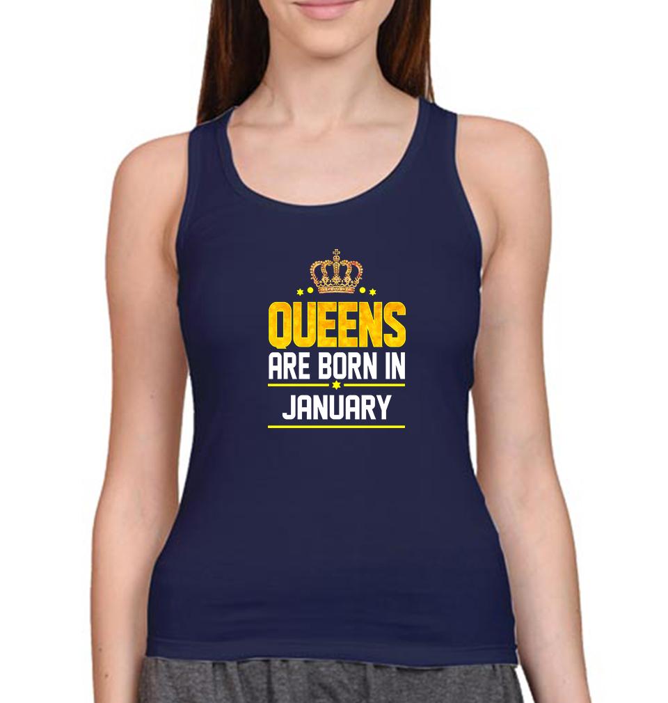 Queens Are Born In January Women Tank Top-FunkyTeesClub