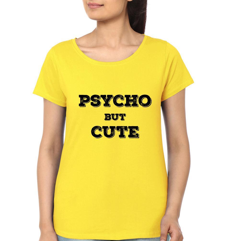 Cute And Psycho Friends BFF Half Sleeves T-Shirts-FunkyTees