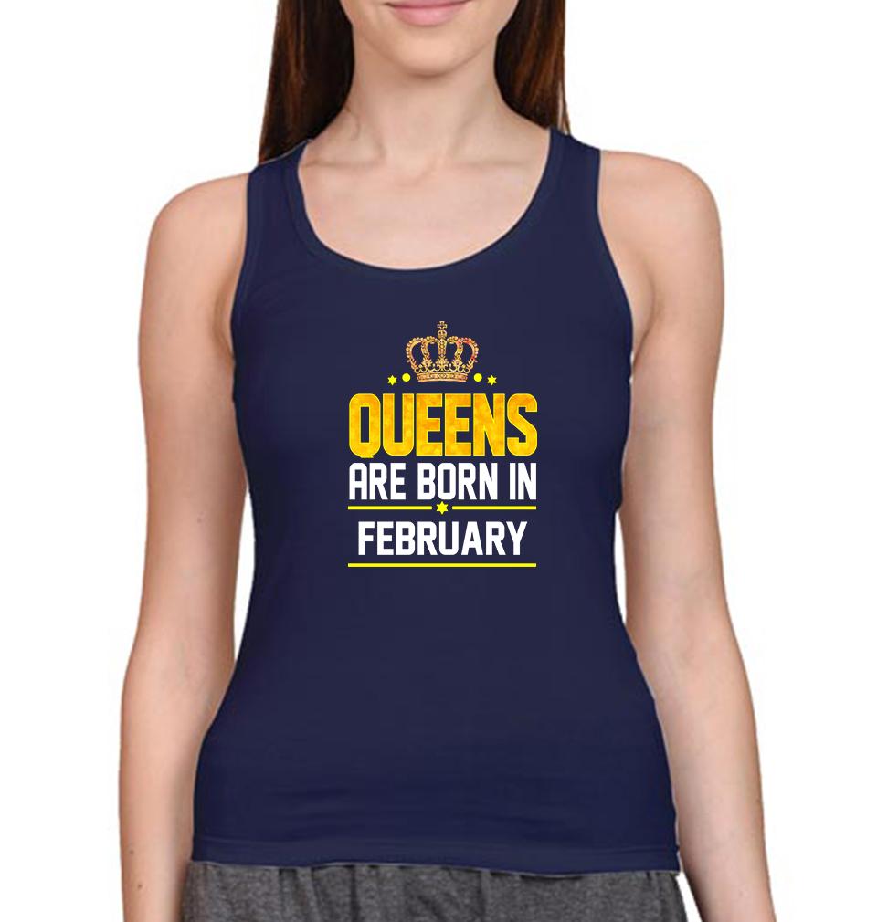 Queens Are Born In February Women Tank Top-FunkyTeesClub