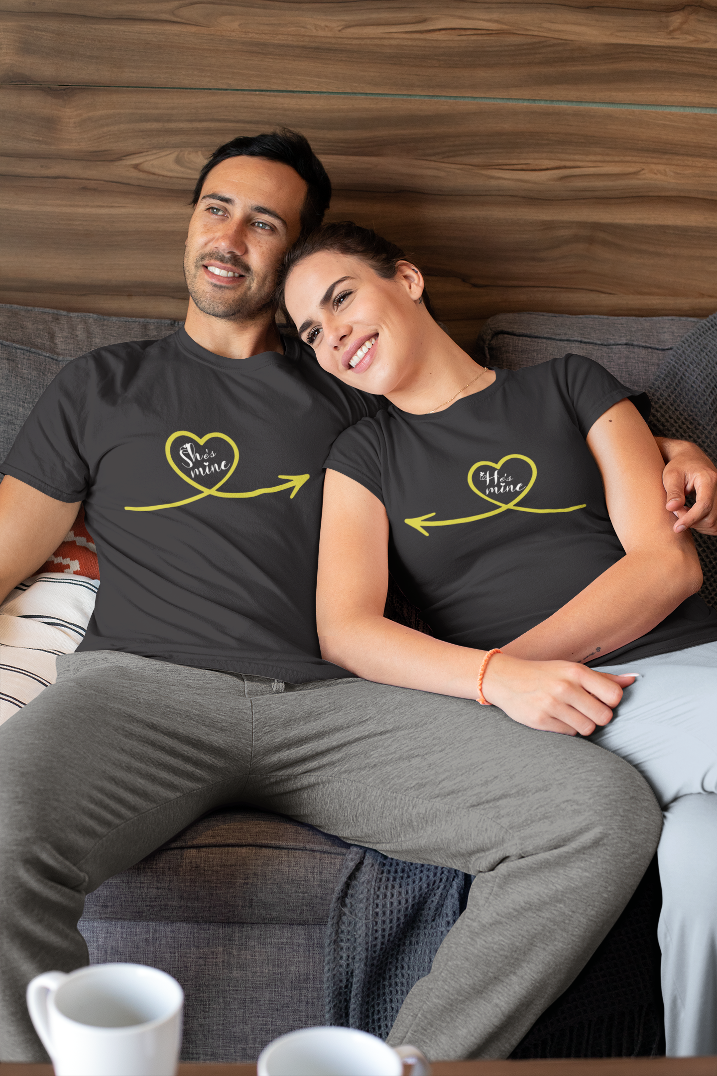 She Is Mine Couple Half Sleeves T-Shirts -FunkyTeesClub