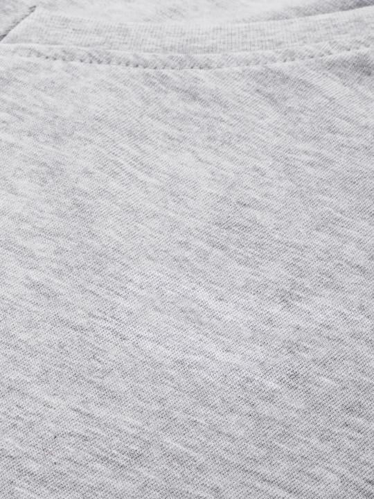 Plain Grey Melange Half Sleeves T-Shirt-FunkyTeesClub