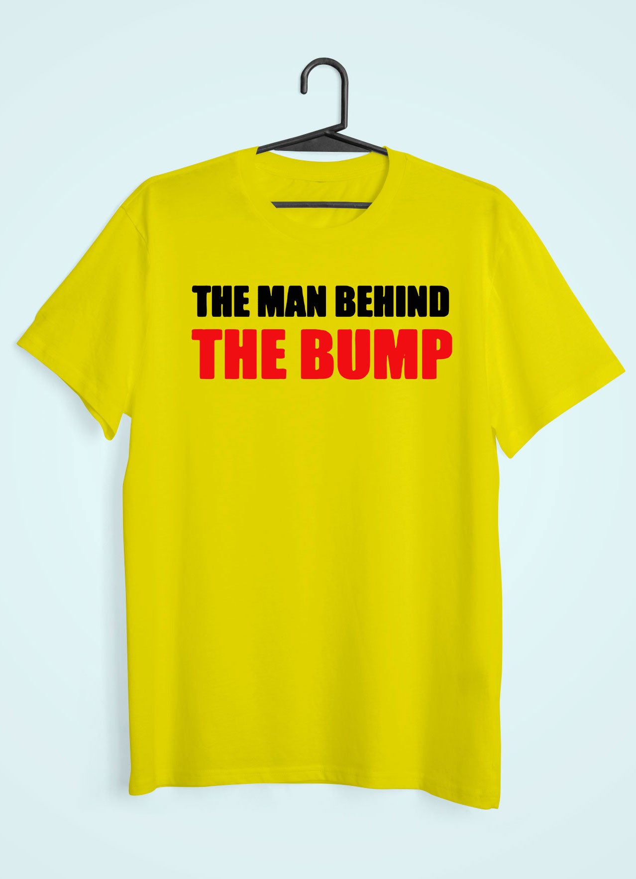 Man Behind The Bump Maternity Couple Half Sleeves T-Shirts -FunkyTeesClub