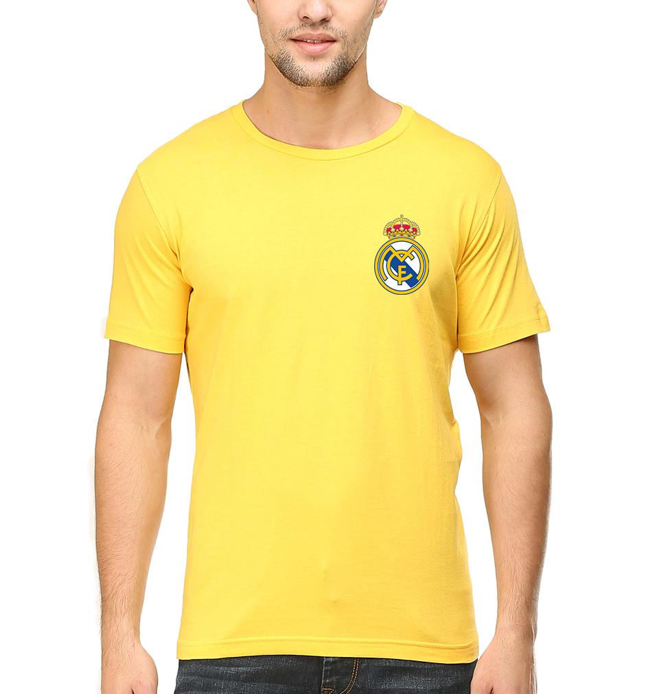 Real Madrid Logo Men Half Sleeves T-Shirts-FunkyTeesClub