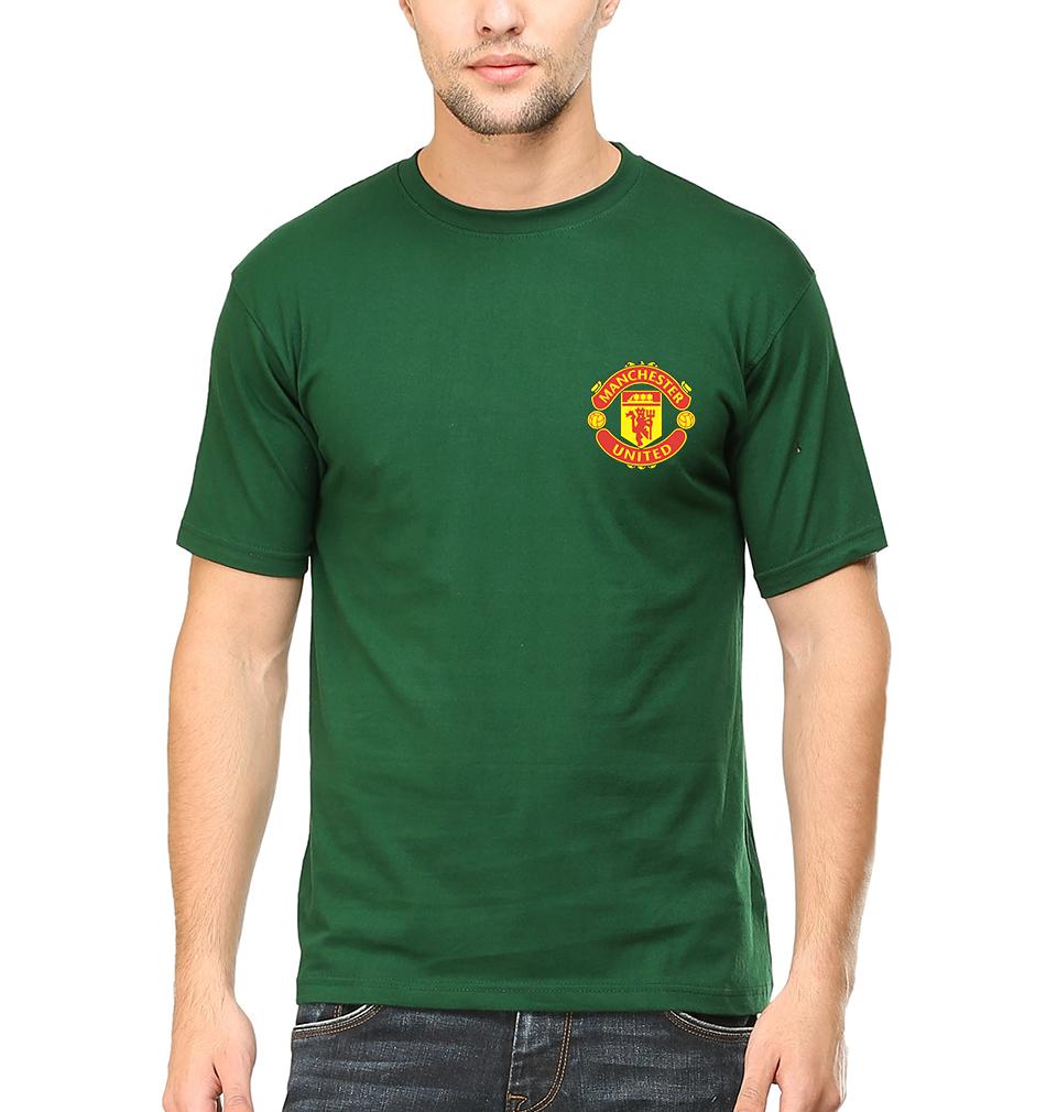 Manchester United Logo Men Half Sleeves T-Shirts-FunkyTeesClub