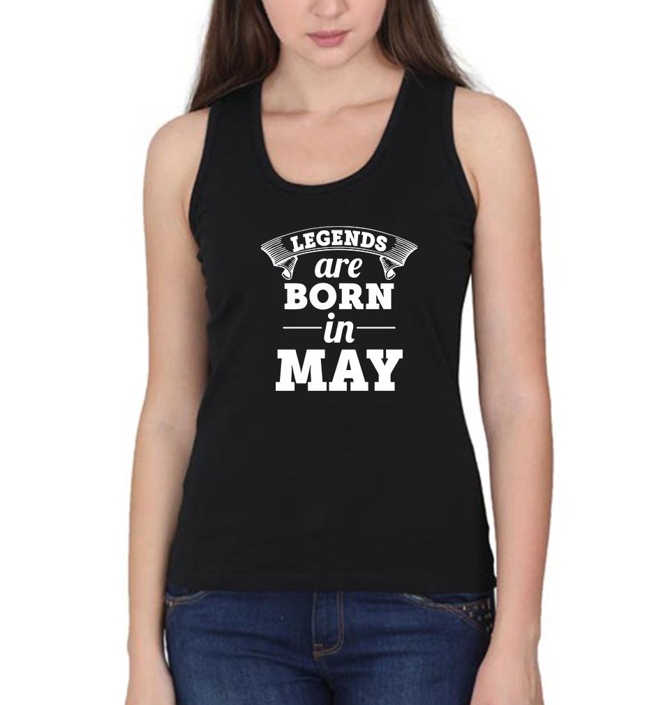 Legends are Born in May Women Tank Top-FunkyTeesClub
