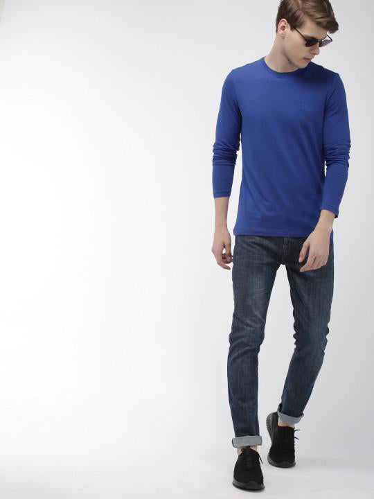 Plain royal blue Full Sleeves T-Shirt-FunkyTeesClub