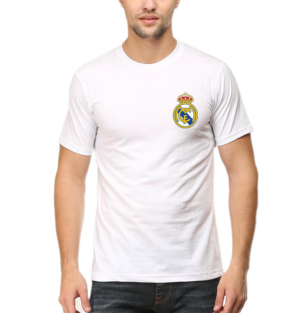 Real Madrid Logo Men Half Sleeves T-Shirts-FunkyTeesClub